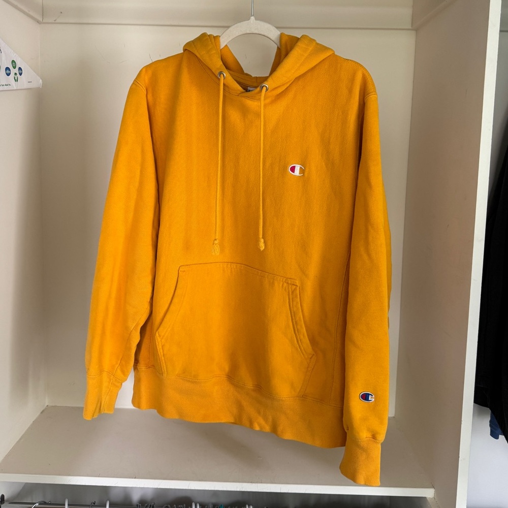 Champion Yellow Hoodie Size Medium